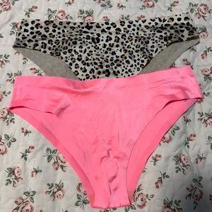 2 Victoria's Secret large cheekie panties super soft satin like material